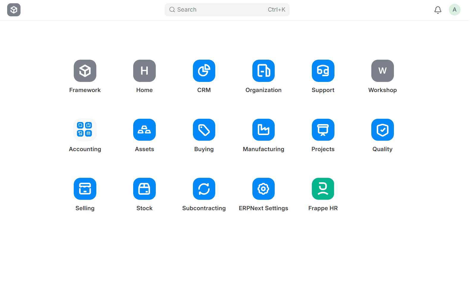 ERPNext / Frappe interface